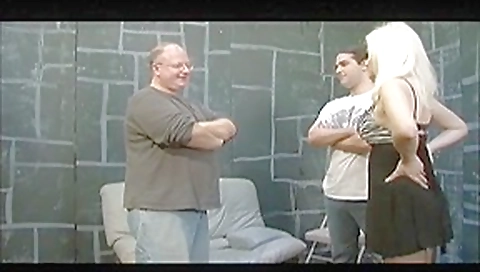Husband watches old man dom the wife