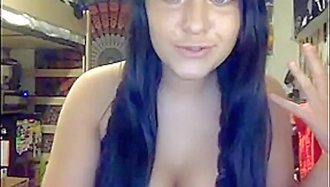 Busty chick masturbates on cam