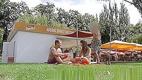 HUNT4K. Slender teen 18+ tries outdoor anal sex while cuckold films this