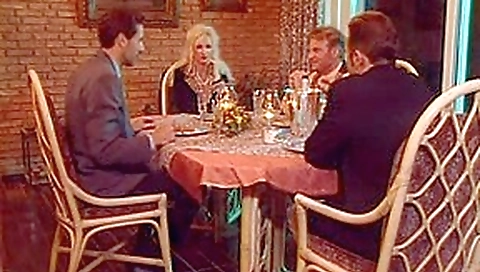 Classy blonde gets both her holes slammed hard