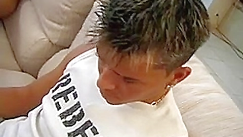 Young Bisexual Threesome on the Couch