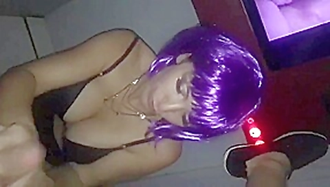 Bi couple at adult theater gloryhole
