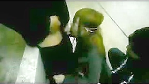 Girlfriend orgy in public toilet